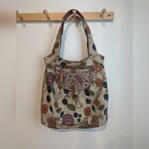 Fossil canvas floral bag